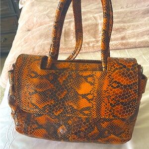 Egyptian leather snakeskin bag
